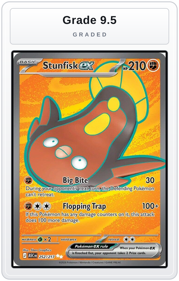 Graded - Stunfisk ex - 252/217 — Grade 9.5 graded overlay