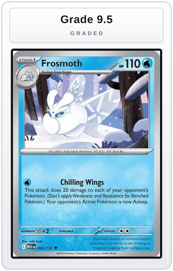 Graded - Frosmoth — Grade 9.5 graded overlay
