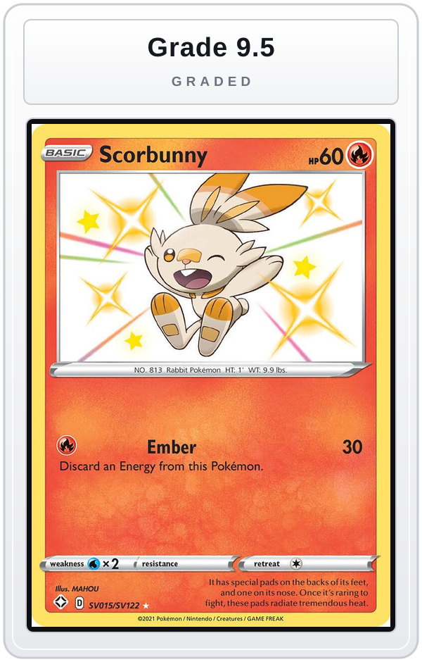 Graded - Scorbunny — Grade 9.5 graded overlay