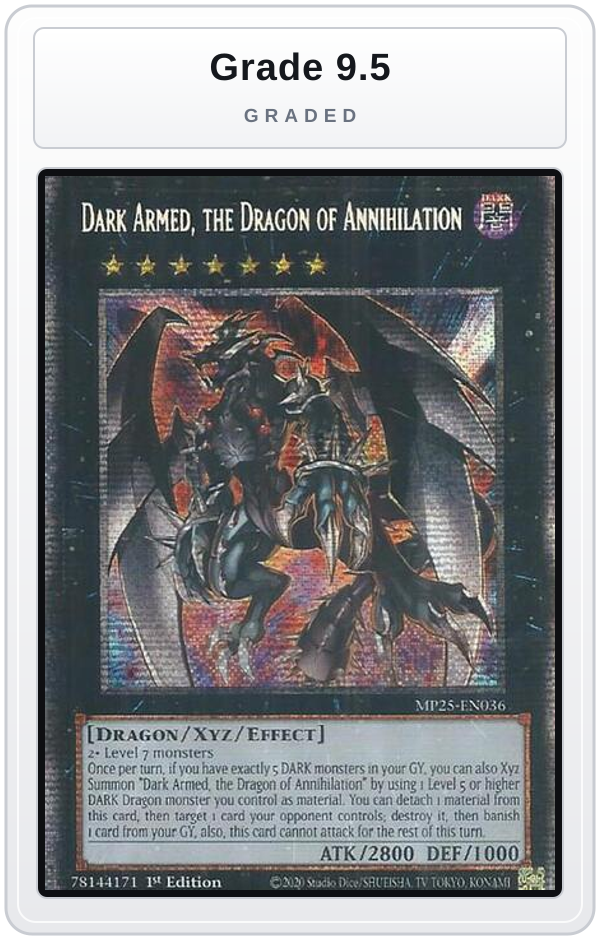 Graded - Dark Armed, the Dragon of Annihilation — Grade 9.5 graded overlay