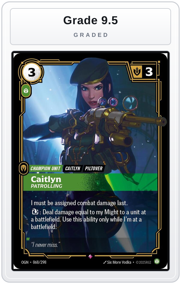 Graded - Caitlyn, Patrolling — Grade 9.5 graded overlay