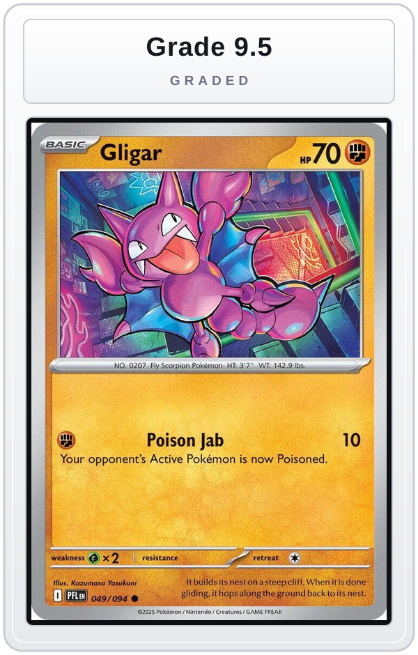 Graded - Gligar — Grade 9.5 graded overlay