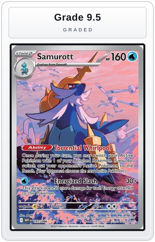 Graded - Samurott - 107/086 — Grade 9.5 graded overlay