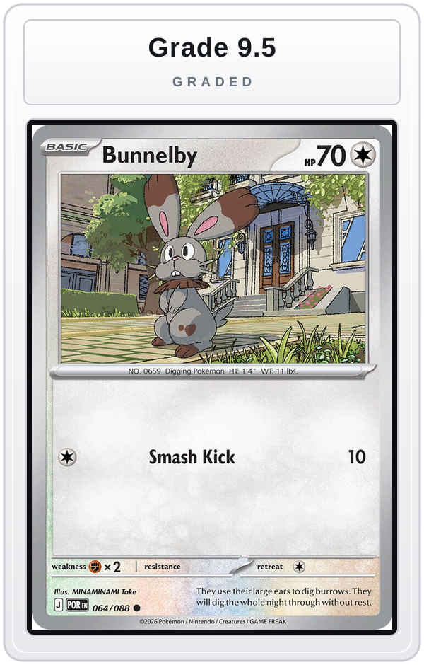 Graded - Bunnelby — Grade 9.5 graded overlay