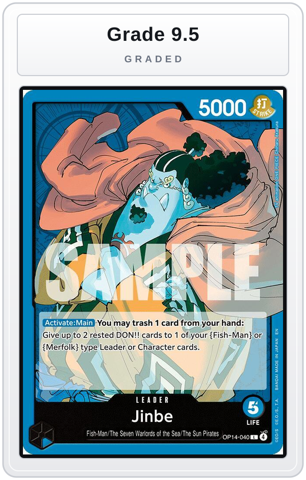 Graded - Jinbe - OP14-040 — Grade 9.5 graded overlay