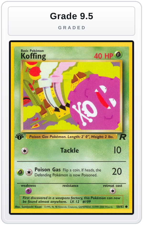 Graded - Koffing — Grade 9.5 graded overlay