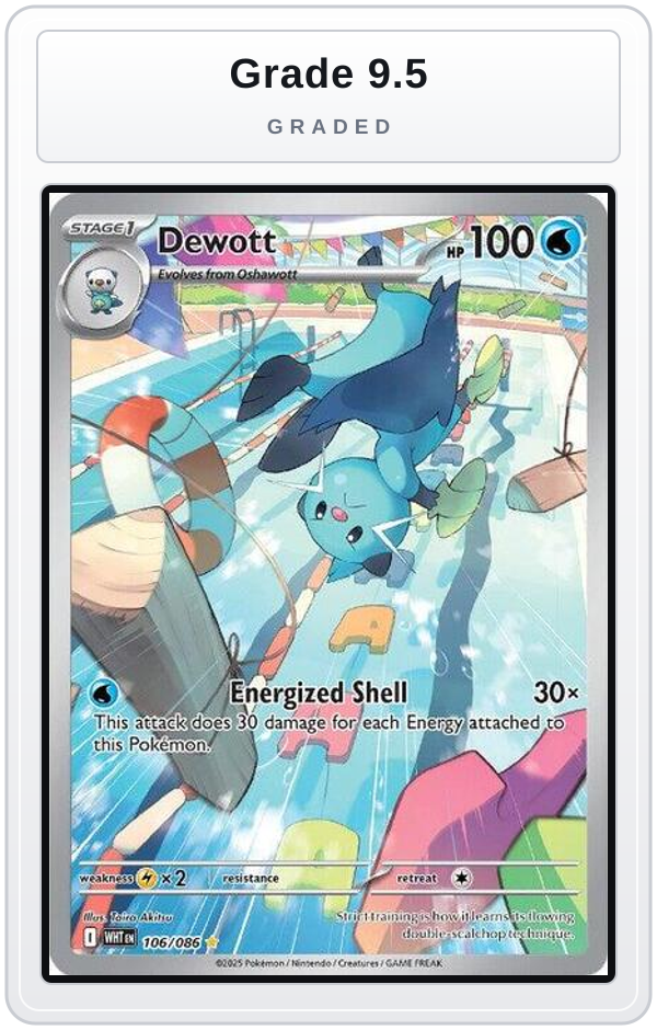 Graded - Dewott - 106/086 — Grade 9.5 graded overlay