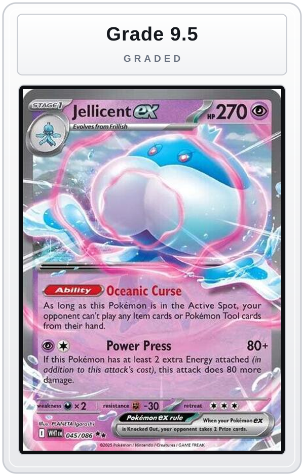 Graded - Jellicent ex — Grade 9.5 graded overlay