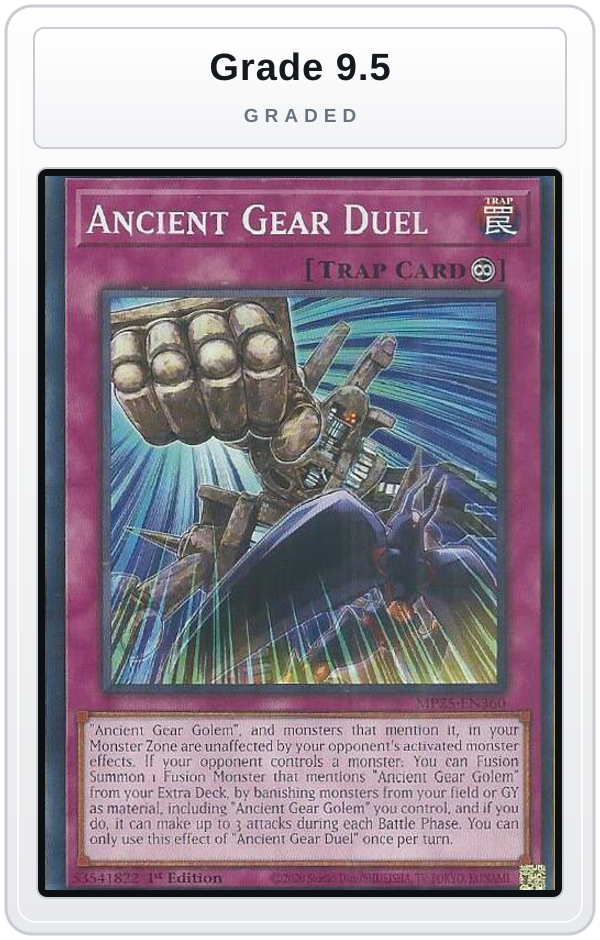 Graded - Ancient Gear Duel — Grade 9.5 graded overlay