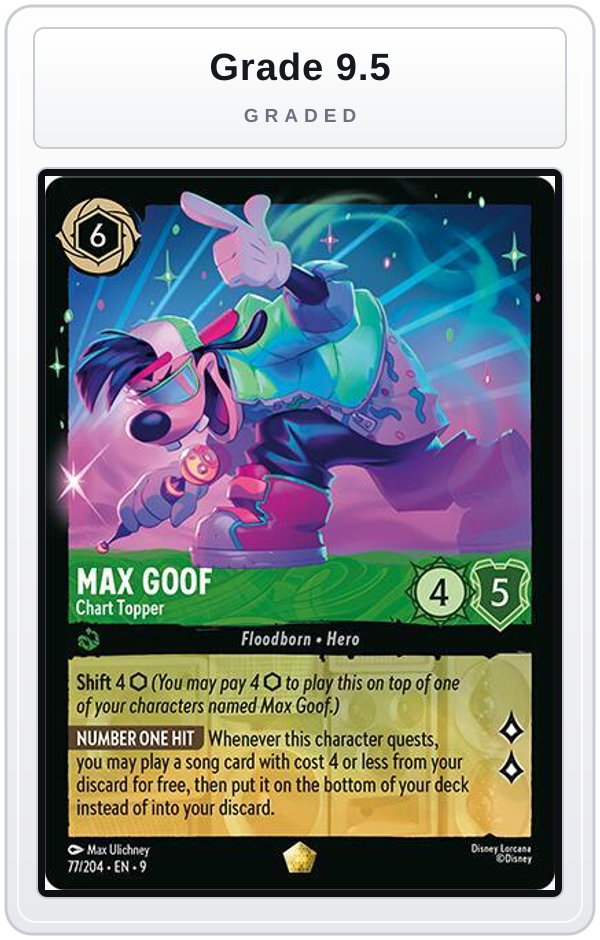 Graded - Max Goof - Chart Topper — Grade 9.5 graded overlay