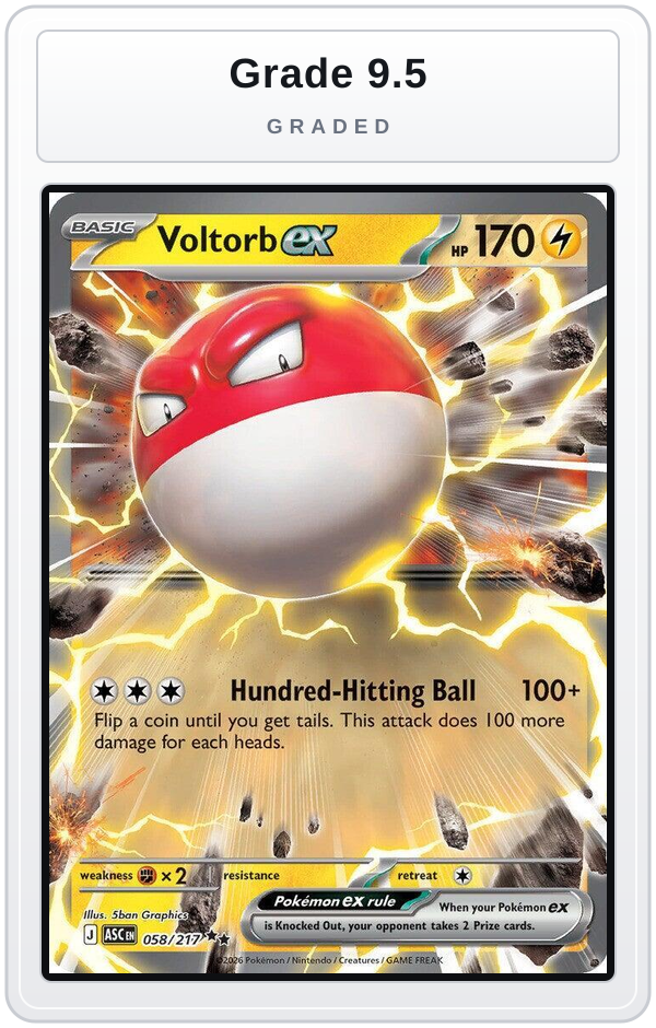 Graded - Voltorb ex — Grade 9.5 graded overlay