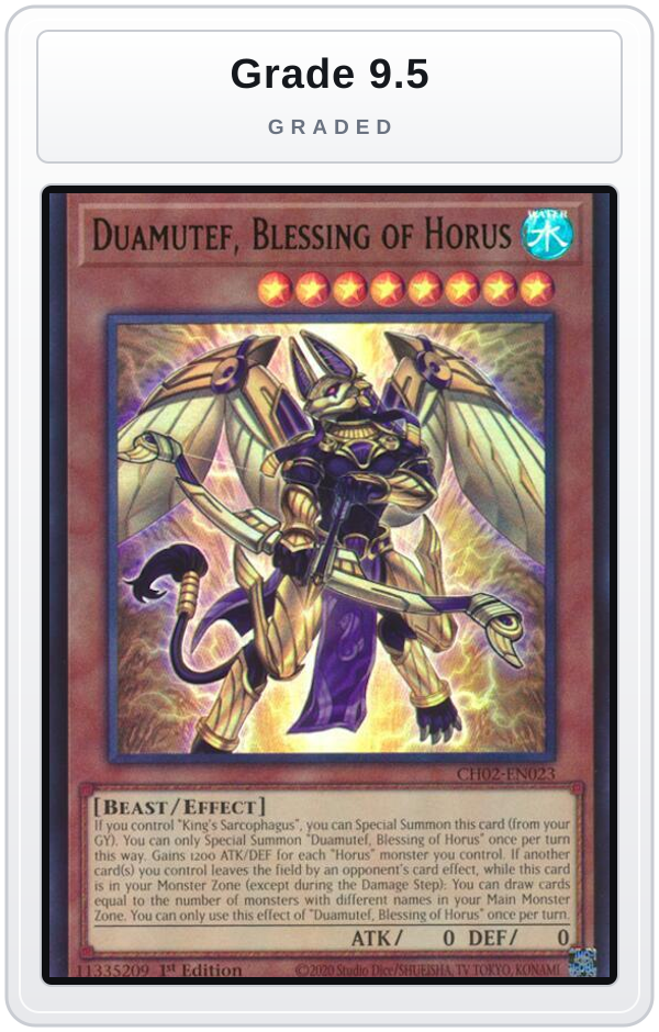 Graded - Duamutef, Blessing of Horus — Grade 9.5 graded overlay