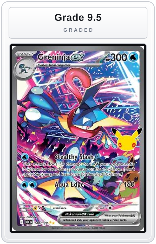 Graded - Greninja ex - 148/128 — Grade 9.5 graded overlay