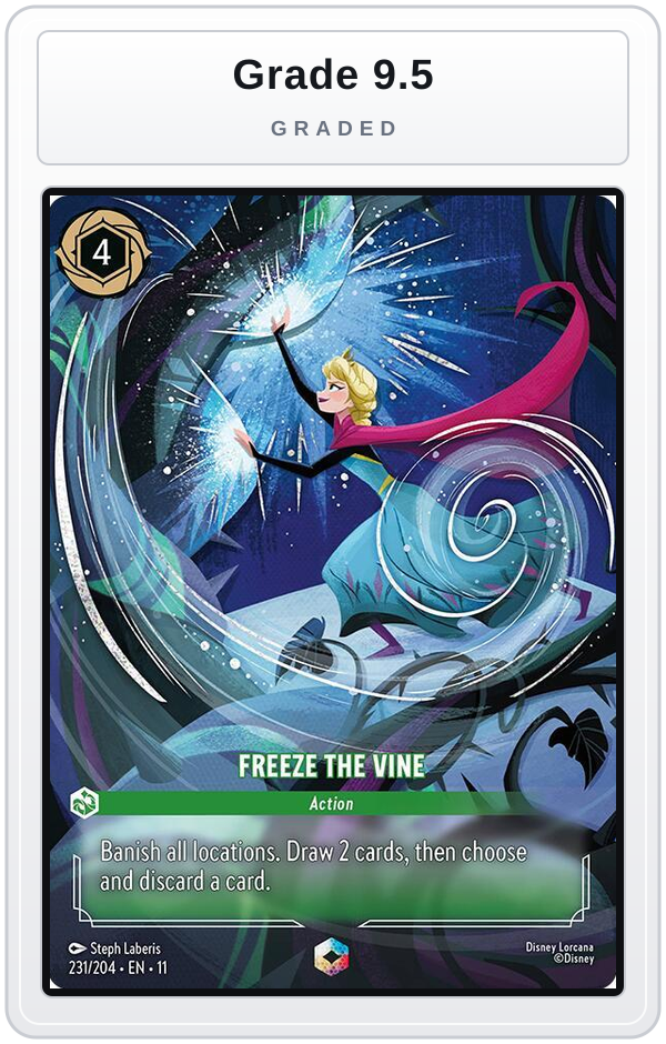 Graded - Freeze the Vine (Enchanted) — Grade 9.5 graded overlay
