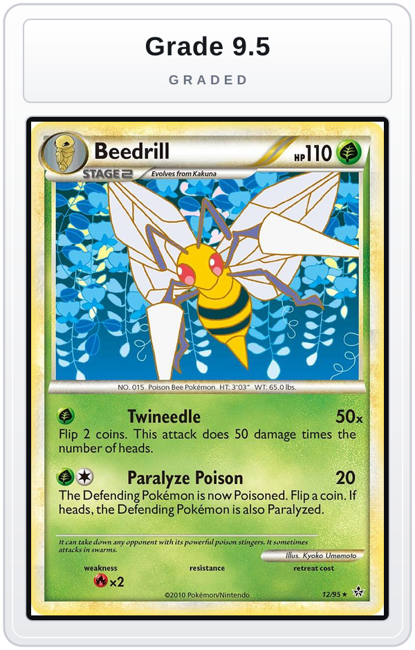 Graded - Beedrill — Grade 9.5 graded overlay