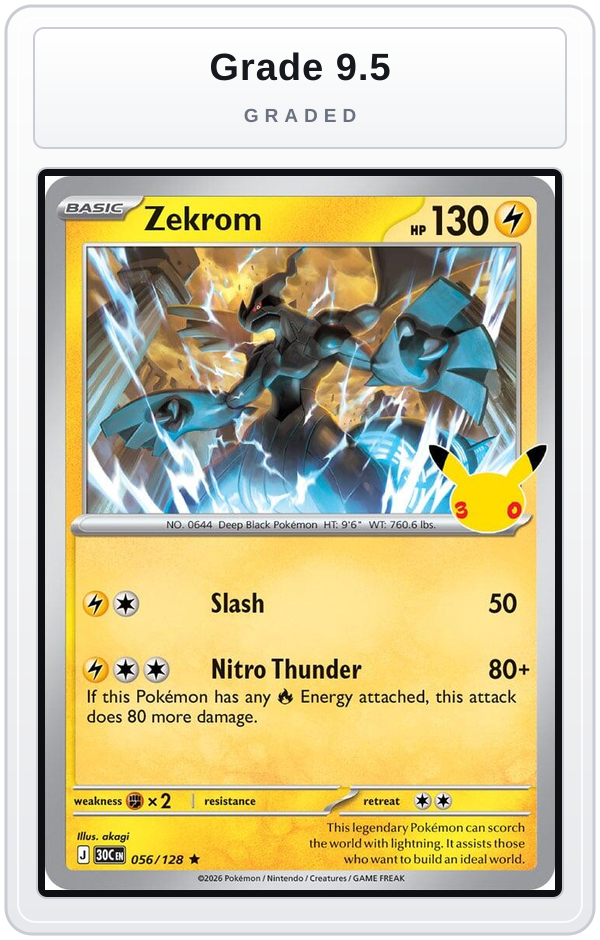 Graded - Zekrom — Grade 9.5 graded overlay