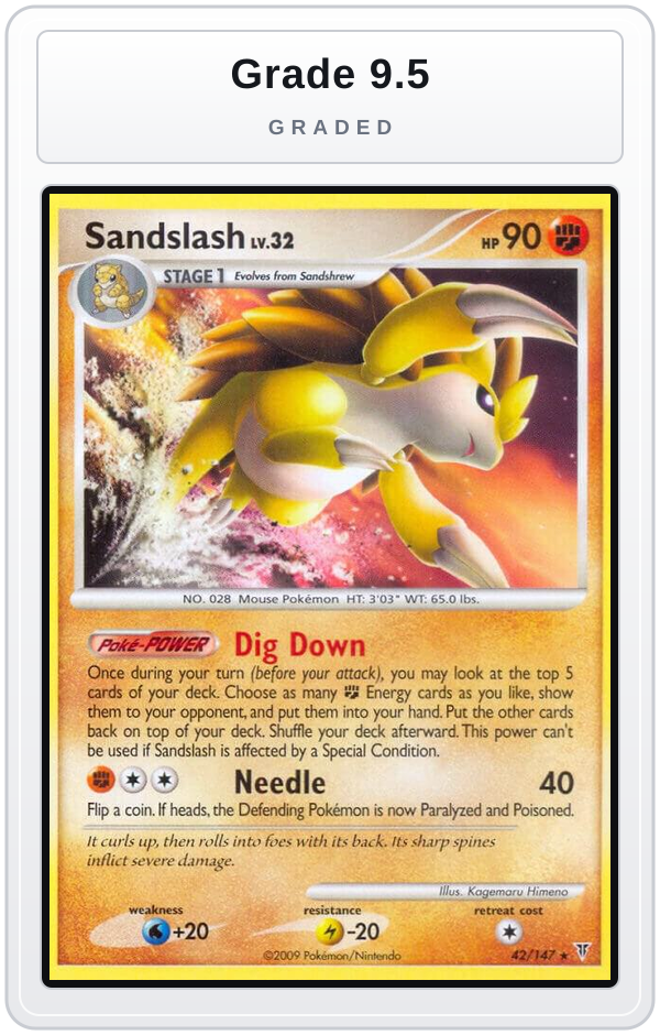 Graded - Sandslash — Grade 9.5 graded overlay
