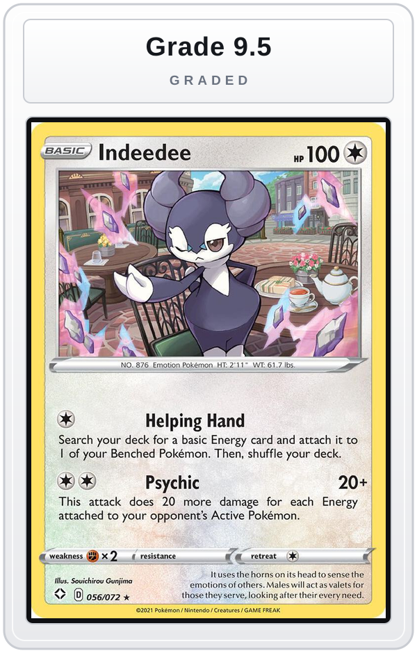 Graded - Indeedee — Grade 9.5 graded overlay