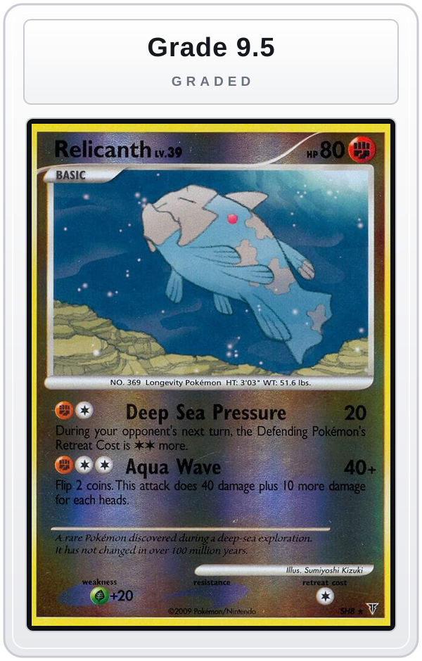 Graded - Relicanth (Shiny) — Grade 9.5 graded overlay