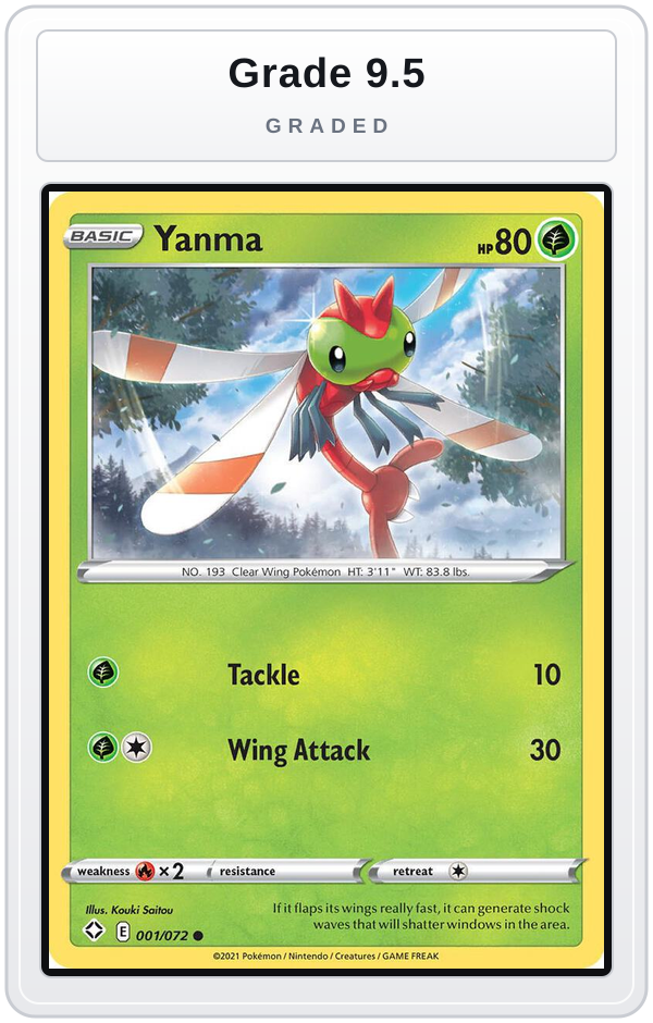 Graded - Yanma — Grade 9.5 graded overlay