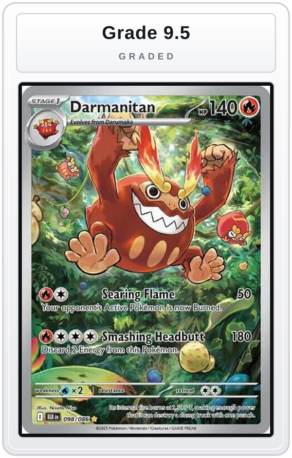 Graded - Darmanitan - 098/086 — Grade 9.5 graded overlay