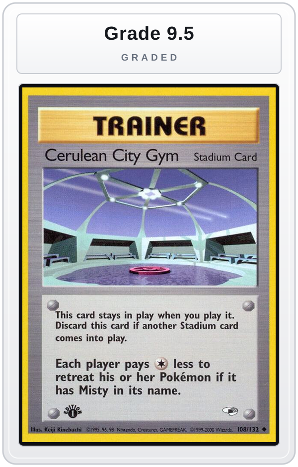 Graded - Cerulean City Gym — Grade 9.5 graded overlay