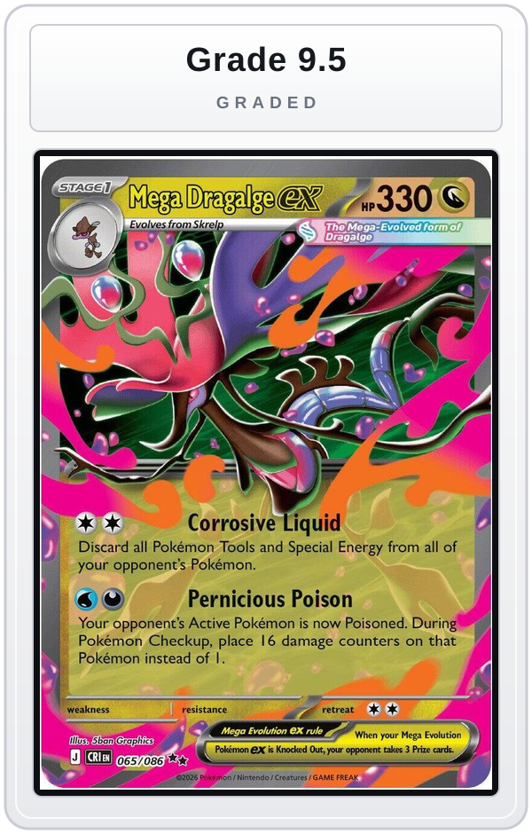 Graded - Mega Dragalge ex - 065/086 — Grade 9.5 graded overlay