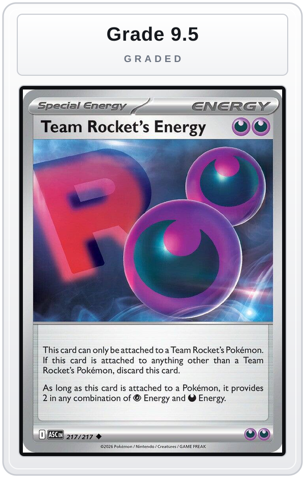 Graded - Team Rocket's Energy — Grade 9.5 graded overlay