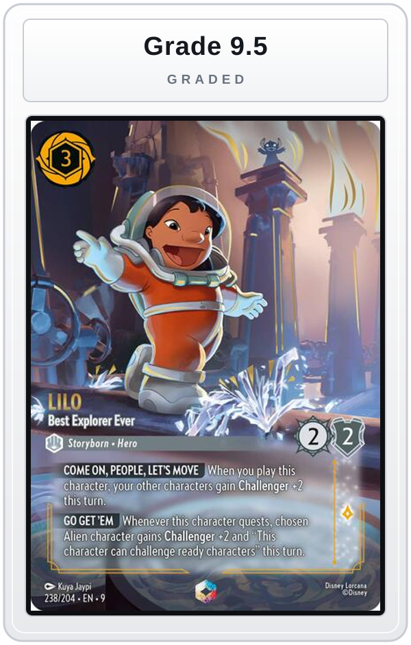 Graded - Lilo - Best Explorer Ever (Enchanted) — Grade 9.5 graded overlay