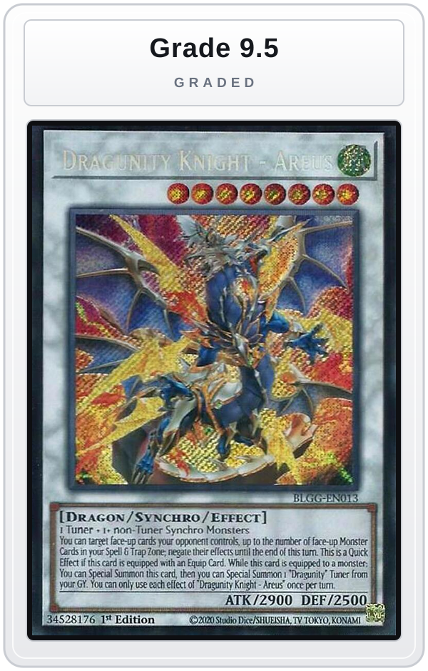 Graded - Dragunity Knight - Areus — Grade 9.5 graded overlay