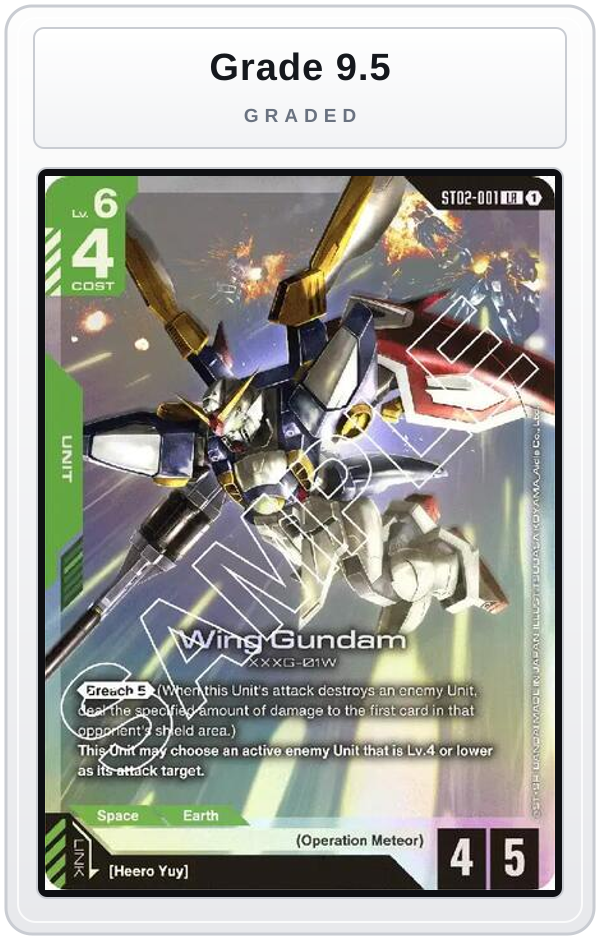 Graded - Wing Gundam — Grade 9.5 graded overlay