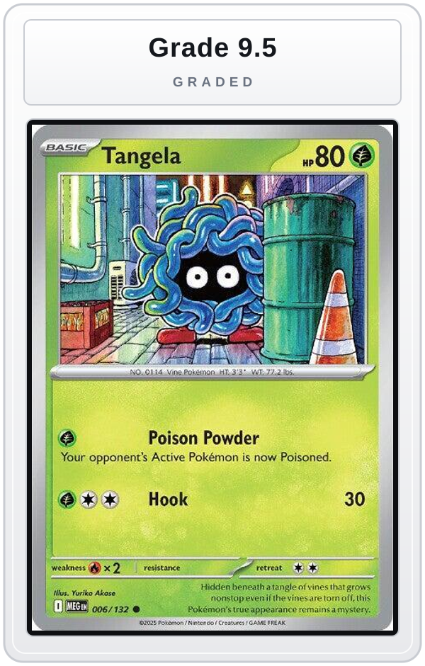 Graded - Tangela — Grade 9.5 graded overlay