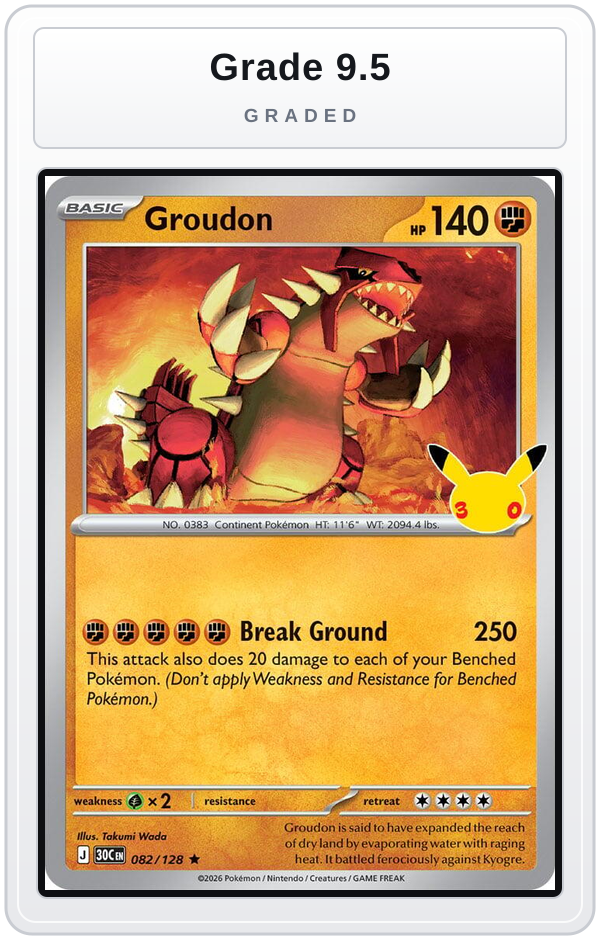 Graded - Groudon — Grade 9.5 graded overlay