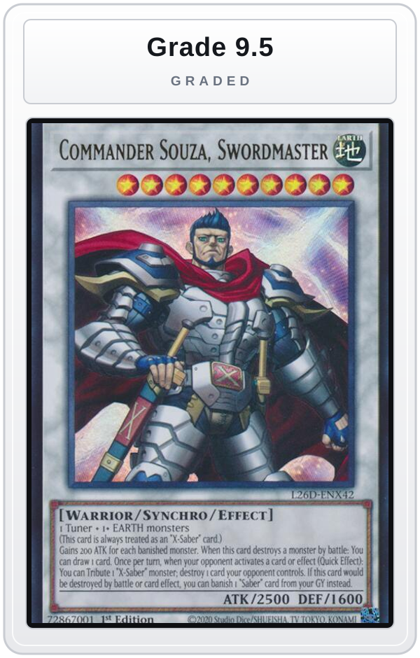 Graded - Commander Souza, Swordmaster — Grade 9.5 graded overlay