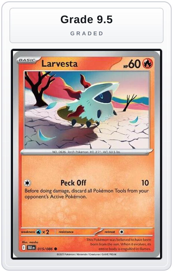 Graded - Larvesta — Grade 9.5 graded overlay