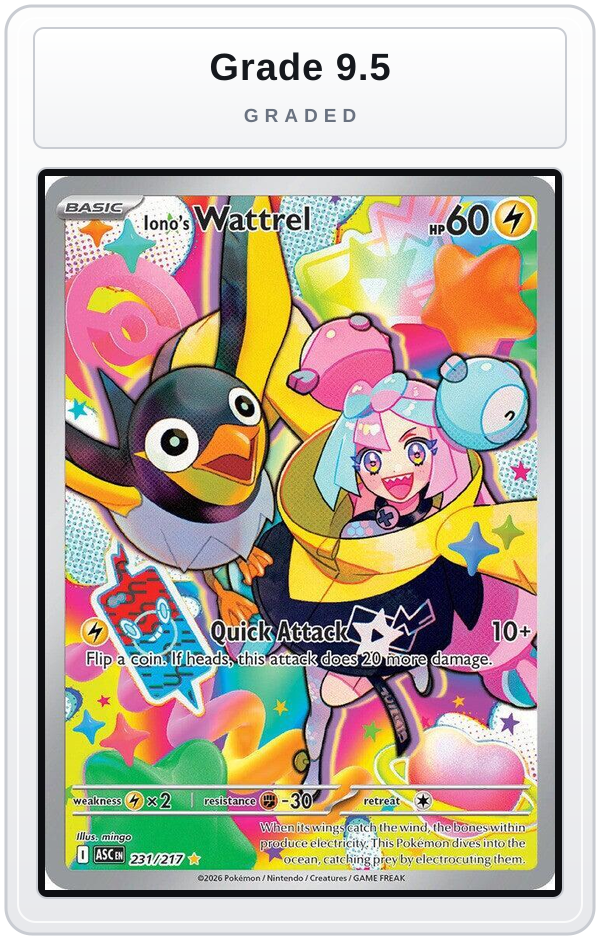 Graded - Iono's Wattrel - 231/217 — Grade 9.5 graded overlay
