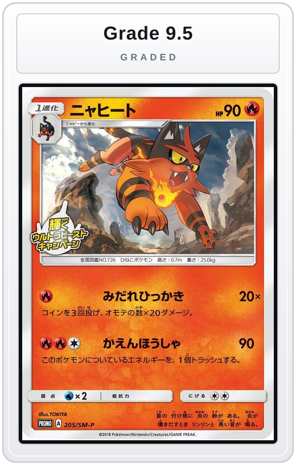 Graded - Torracat - 205/SM-P — Grade 9.5 graded overlay