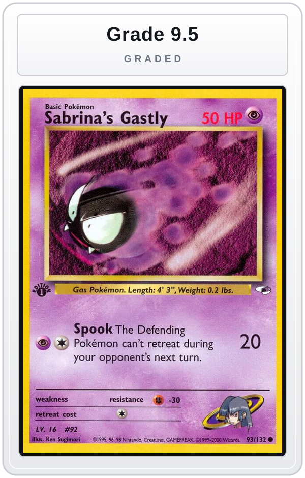 Graded - Sabrina's Gastly — Grade 9.5 graded overlay