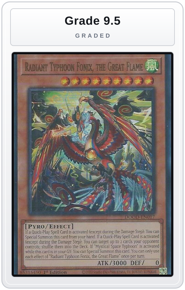 Graded - Radiant Typhoon Fonix, the Great Flame — Grade 9.5 graded overlay