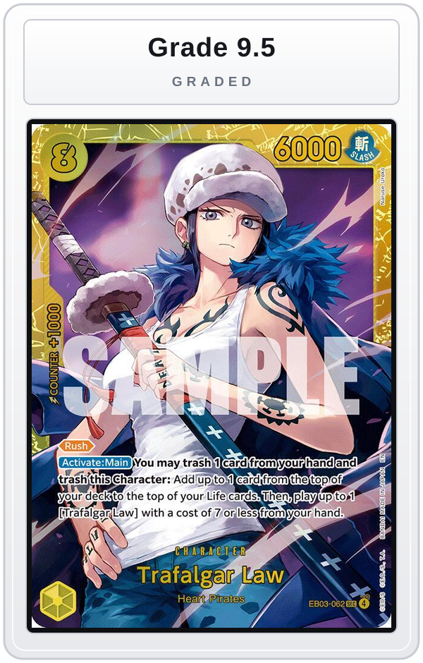 Graded - Trafalgar Law — Grade 9.5 graded overlay