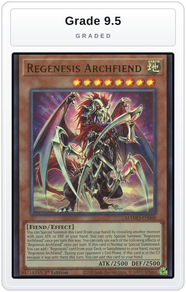 Graded - Regenesis Archfiend — Grade 9.5 graded overlay