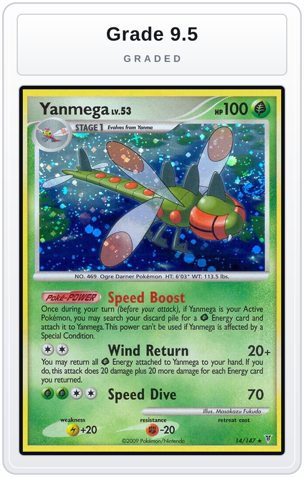 Graded - Yanmega — Grade 9.5 graded overlay