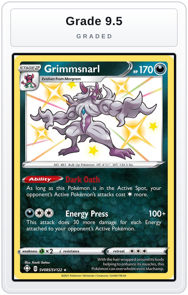 Graded - Grimmsnarl — Grade 9.5 graded overlay