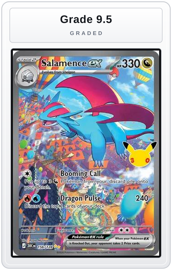 Graded - Salamence ex - 156/128 — Grade 9.5 graded overlay