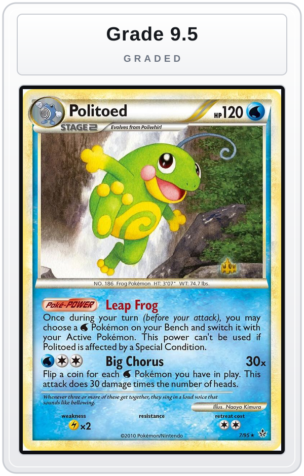 Graded - Politoed — Grade 9.5 graded overlay
