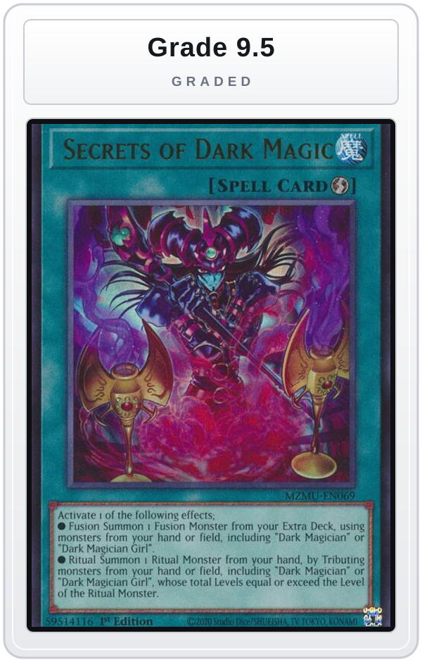 Graded - Secrets of Dark Magic — Grade 9.5 graded overlay