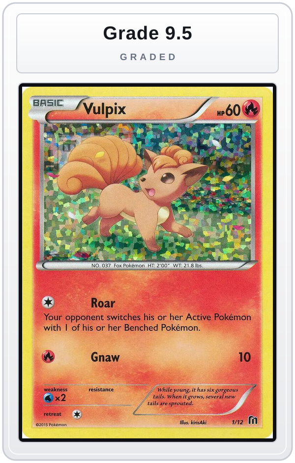 Graded - Vulpix - 1/12 — Grade 9.5 graded overlay