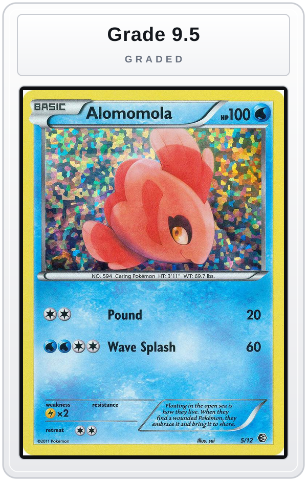 Graded - Alomomola - 5/12 — Grade 9.5 graded overlay