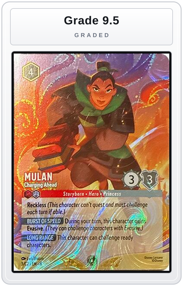 Graded - Mulan - Charging Ahead (Foil) — Grade 9.5 graded overlay