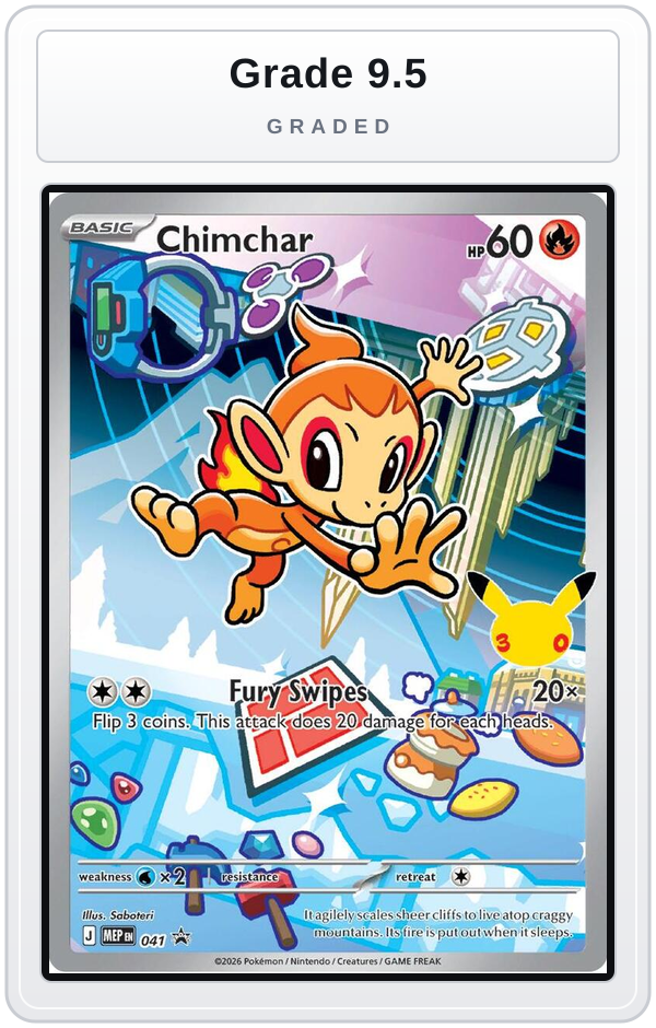 Graded - Chimchar - 041 — Grade 9.5 graded overlay